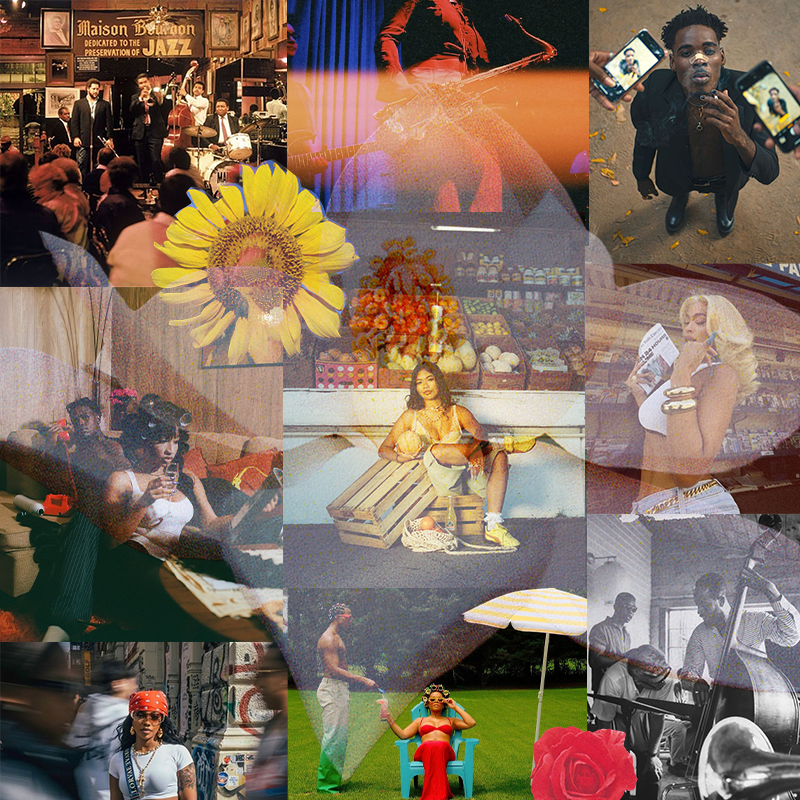 collage image of black people to promote Routine + Ritual's August Soundscape